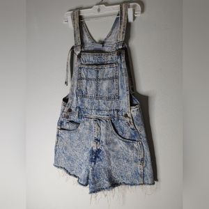 Vintage Island Force acid wash denim overalls